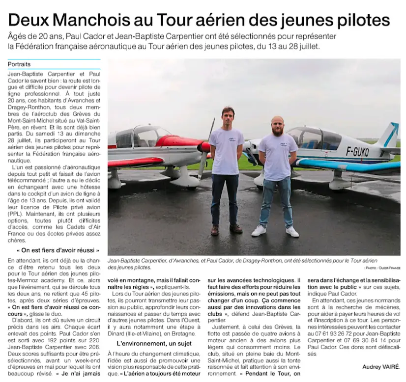 Photo from Aeroclub Des Greves Du Mont Saint Michel's website